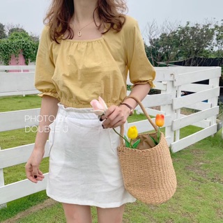 Áo croptop thô chun tay
