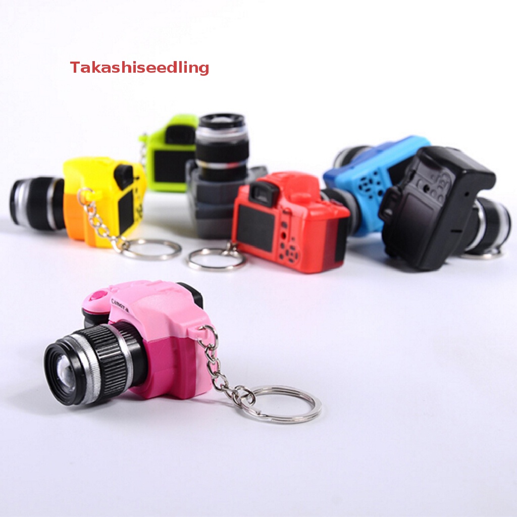 (Takashiseedling) Cute Mini Toy Camera Charm Keychain With Flash Light&amp;Sound Effect Gift