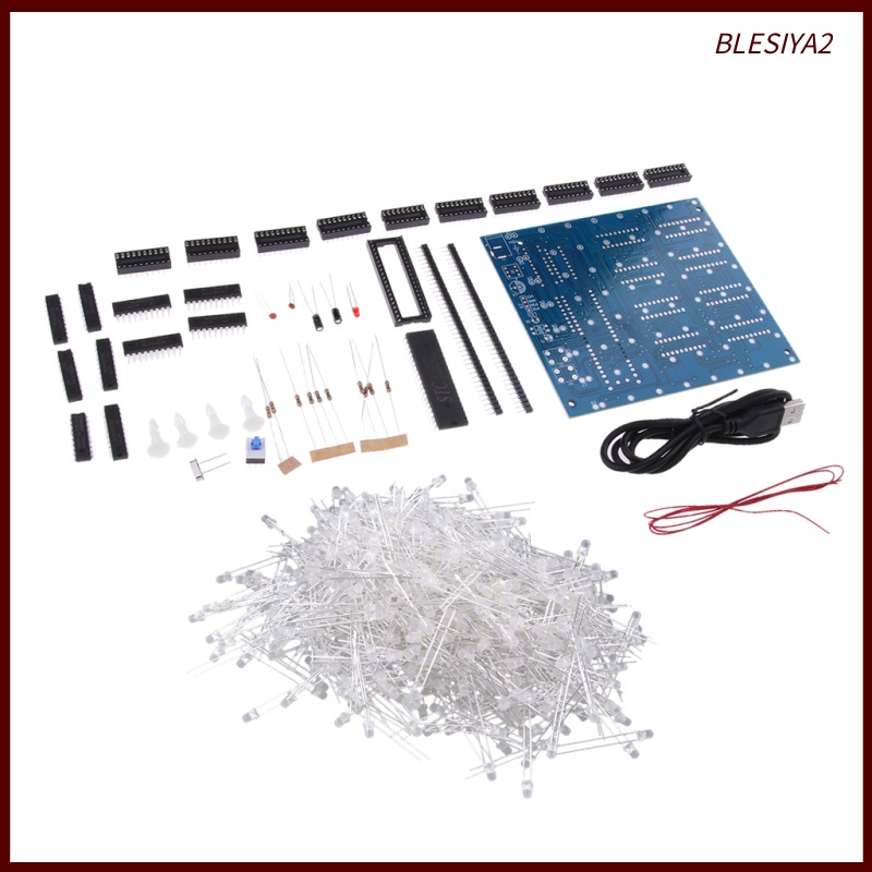 For   DIY 8x8x8 LED Cube 3D Light Electronic Soldering Kit Board