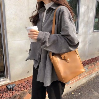 Áo sơ mi Nhung Tăm Oversize ( Có ảnh thật )