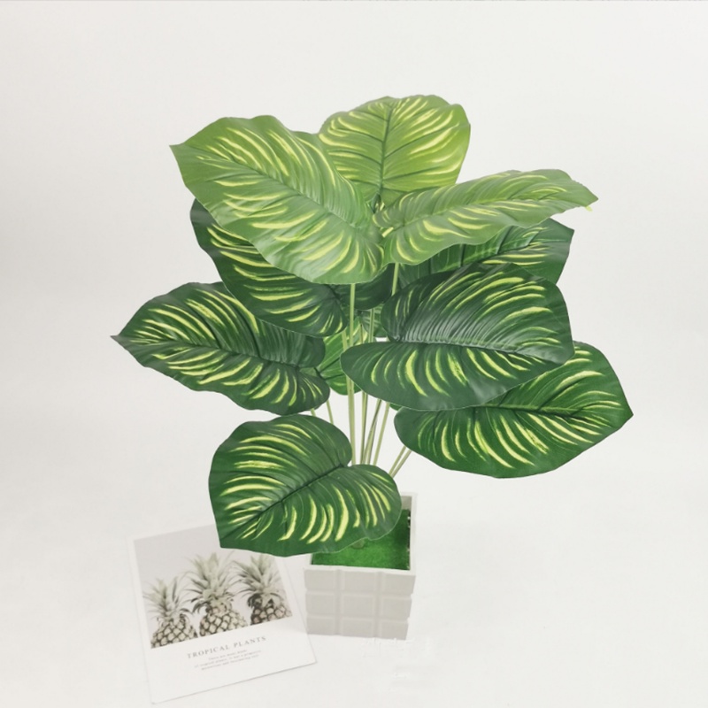 Cây Giả - Cây trầu bà giả xanh 12 lá đẹp, cao 54 cm trang trí không gian gia đình, văn phòng