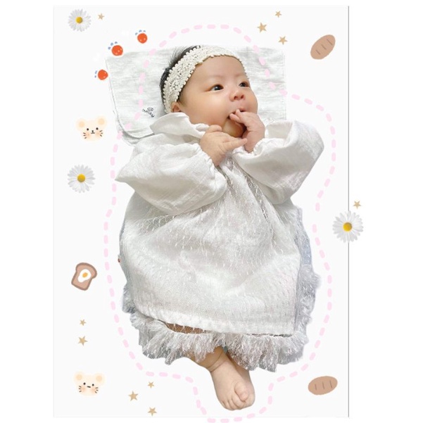 Váy ren công chúa phong cách Hàn Quốc cho bé gái sơ sinh
