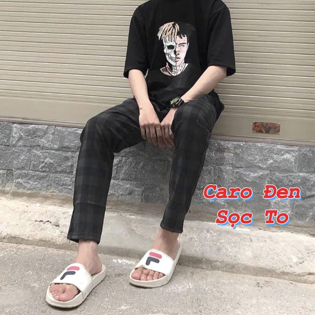 Quần Baggy Nam Nữ Kẻ Caro PLAID Ống Suông Unisex - Kiểu quần baggy nữ vải Plaid kẻ caro dáng suông rộng Leevin Store ⚜ ˇ