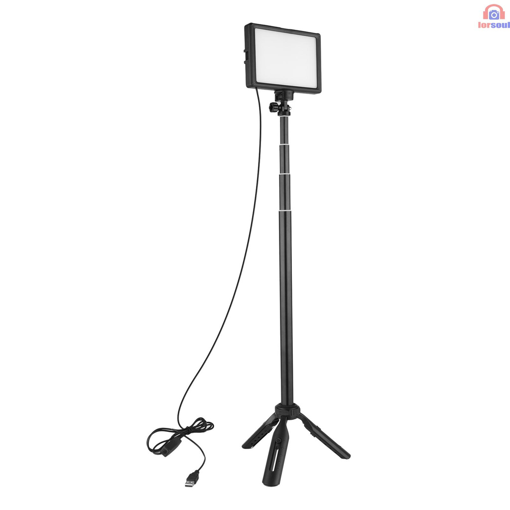 Đèn led khi chụp ảnh 120 bóng led 3200K-5600K 14 mức sáng 48cm/58i có thể chỉnh chiều cao tripod thiết kế giao diện USB