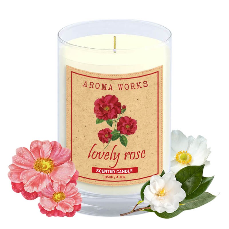 Nến Thơm Thiên Nhiên Aroma Works Natural Scented Candle - Lovely Rose