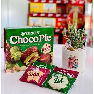 Bánh Choco-Pie Orion Matcha Đậu Đỏ ⚡ FREESHIP ⚡ Bánh Kem Xốp Socola Mềm Ngon Hộp 360G 12 Gói