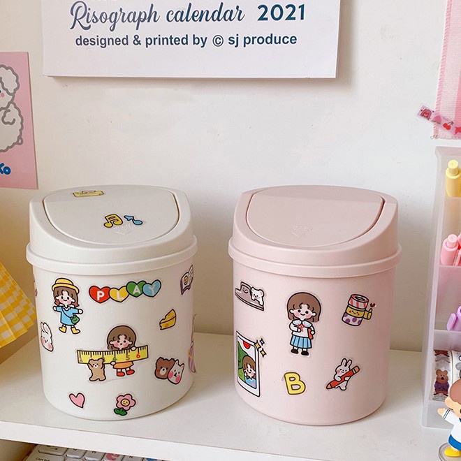 Thùng rác thông minh mini hình chuột, sọt rác để bàn văn phòng tiện lợi