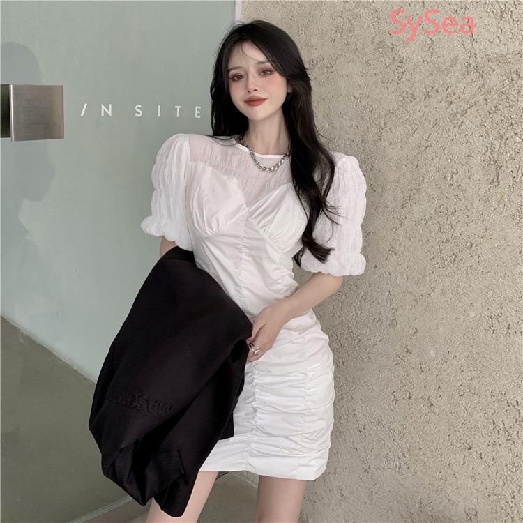 Đầm tay phồng phong cách retro Pháp thanh lịch cho nữ