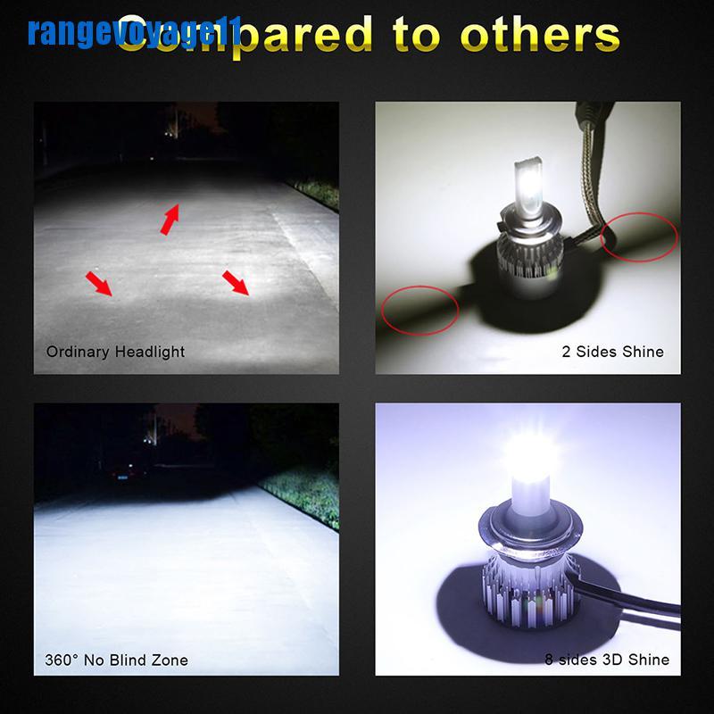 Set 2 đèn pha led 24 chip H7 xoay 360 độ 6500k tiện dụng cho xe hơi