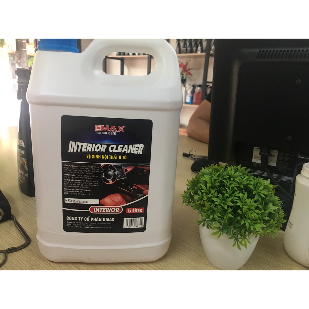 Combo nước lau kính GLASS CEANER- 500mL+dung dịch vệ sinh nội thất INTERIOR CLEANER -5L