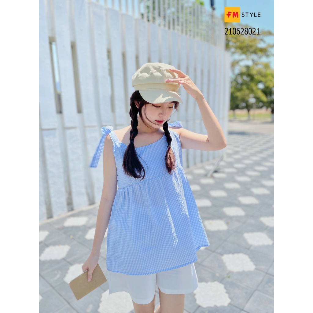 Set áo 2 dây quần đùi FM Style set quần áo ulzzang Hàn Quốc bộ quần áo nữ trẻ trung cá tính 21062802