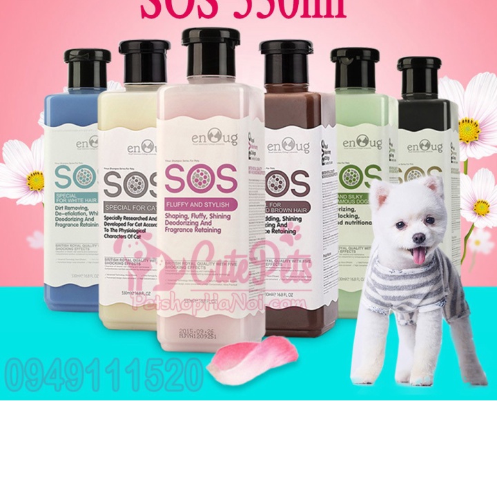 (Hỏa tốc) (chai chiết) Sữa tắm cho chó mèo SOS 530ml 7 loại - CutePets Phụ kiện chó mèo Pet shop Hà Nội