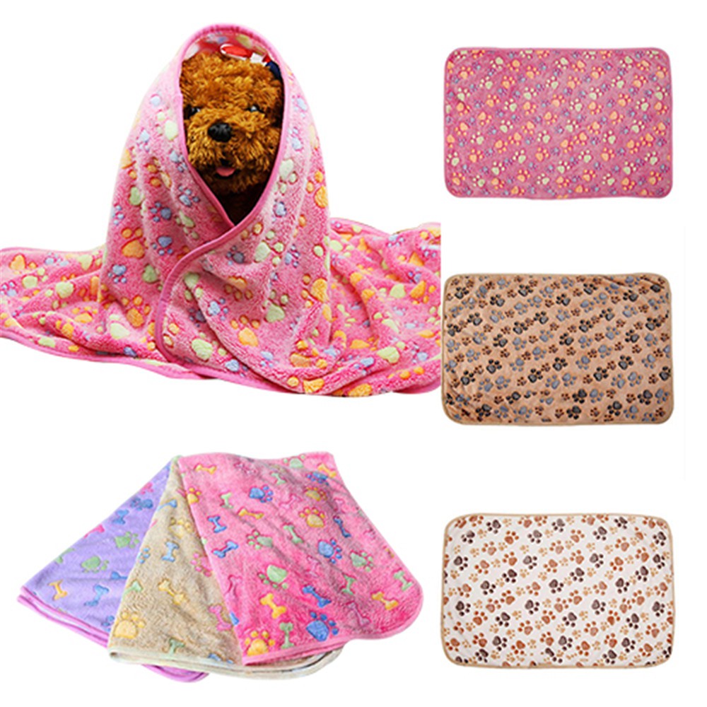 Chăn mềm mại in hình bàn chân chó cho thú cưng