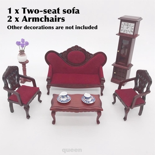 Set 3 Mô Hình Ghế Sofa Tỉ Lệ 1: 12 Trang Trí Nhà Búp Bê