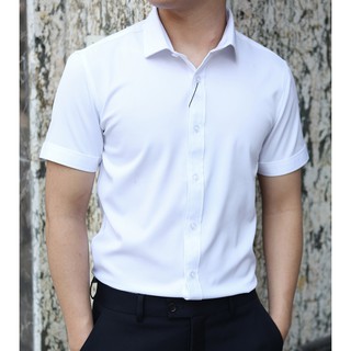 Áo Sơ Mi Nam Cộc Tay Không Nhăn Trẻ Trung Phong Cách Hàn Quốc