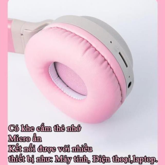 [CHÍNH HÃNG] ️🌻️ Tai Nghe Mèo Bluetooth 🌻 (chụp tai, có đèn, có Mic, Bass, Pin Khủng 400mAh- BH 12 tháng) | BigBuy360 - bigbuy360.vn