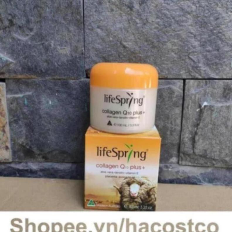 Kem Nhau Thai Cừu LifeSpring Collagen Q10 Plus Giúp Mờ Thâm Nám 100ml của Úc