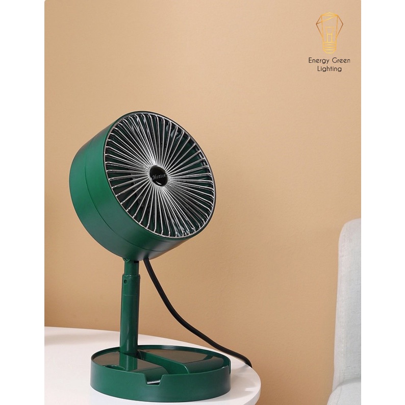 Máy Sưởi Để Bàn Energy Green Lighting TN036, Quạt Sưởi Mini - Công Nghệ Sưởi Gốm PTC Ceramic-Công Suất 600-1000w