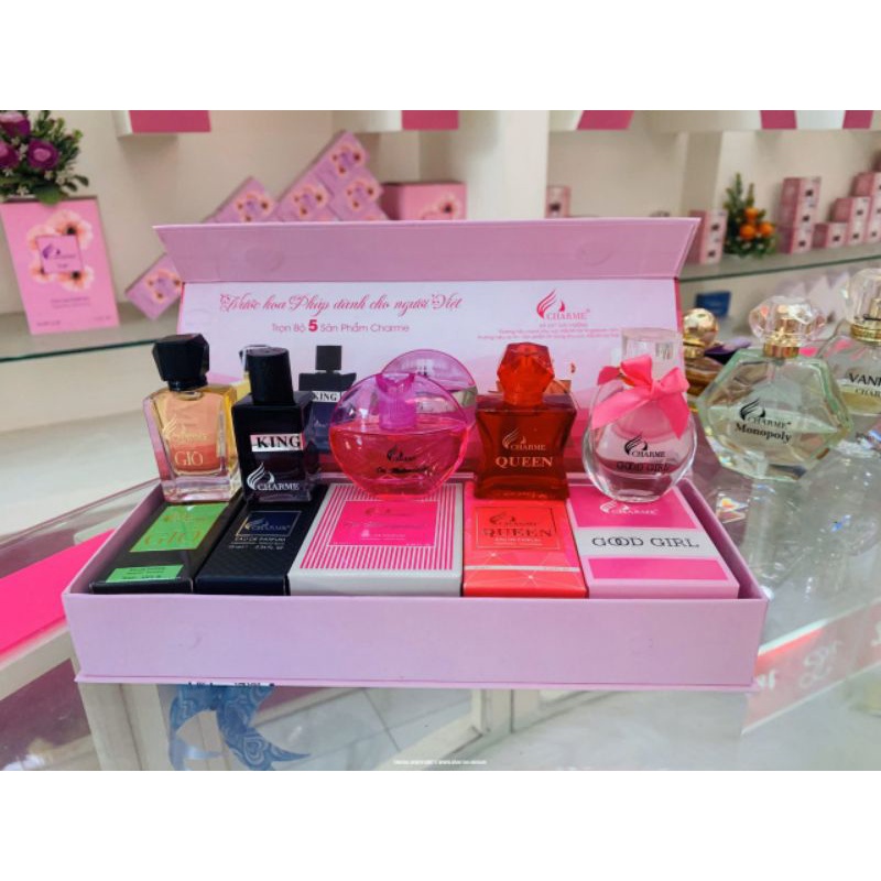 Set 5 chai nước hoa mini QUEEN, GOOD GIRL, ORI, GIÒ, KING 50ml hương ngọt ngào,sành điệu | Thế Giới Skin Care