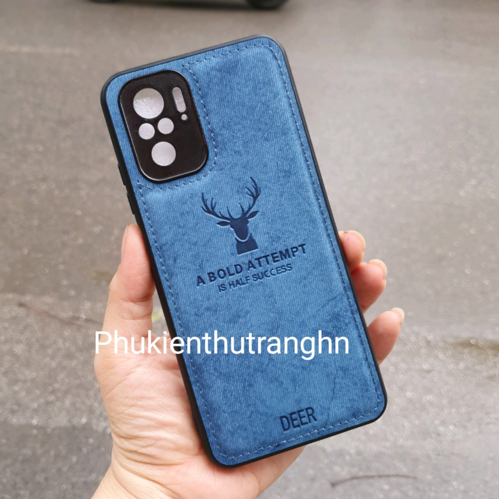 Ốp lưng Xiaomi Redmi Note 10/ Note 10S giả da hươu có gờ bảo vệ camera