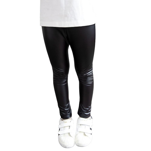 Quần Legging Giả Da Lưng Thun Co Giãn Thời Trang Cho Bé Gái