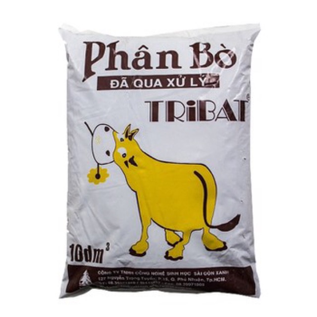 Phân bò sạch hữu cơ nguyên chất Tribat 10dm3 - Đã qua xử lý, phân bò ủ hoai, hoai mục