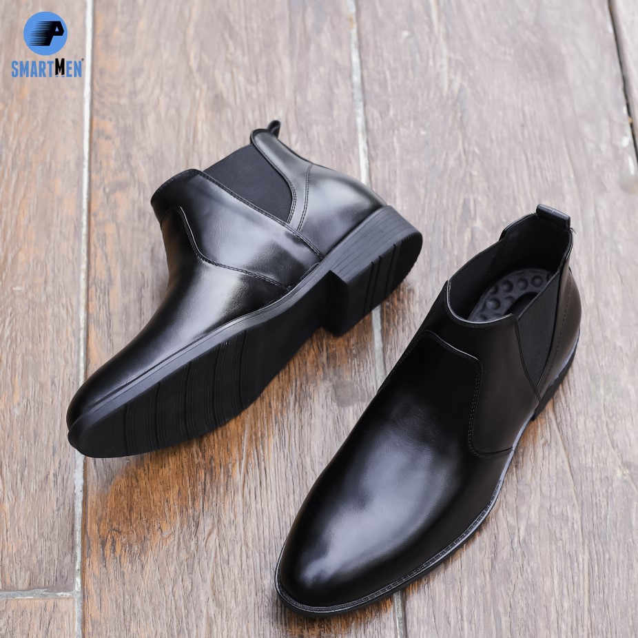 Chelsea Boot Da bò Tăng chiều cao SMARTMEN GD-366 Đen