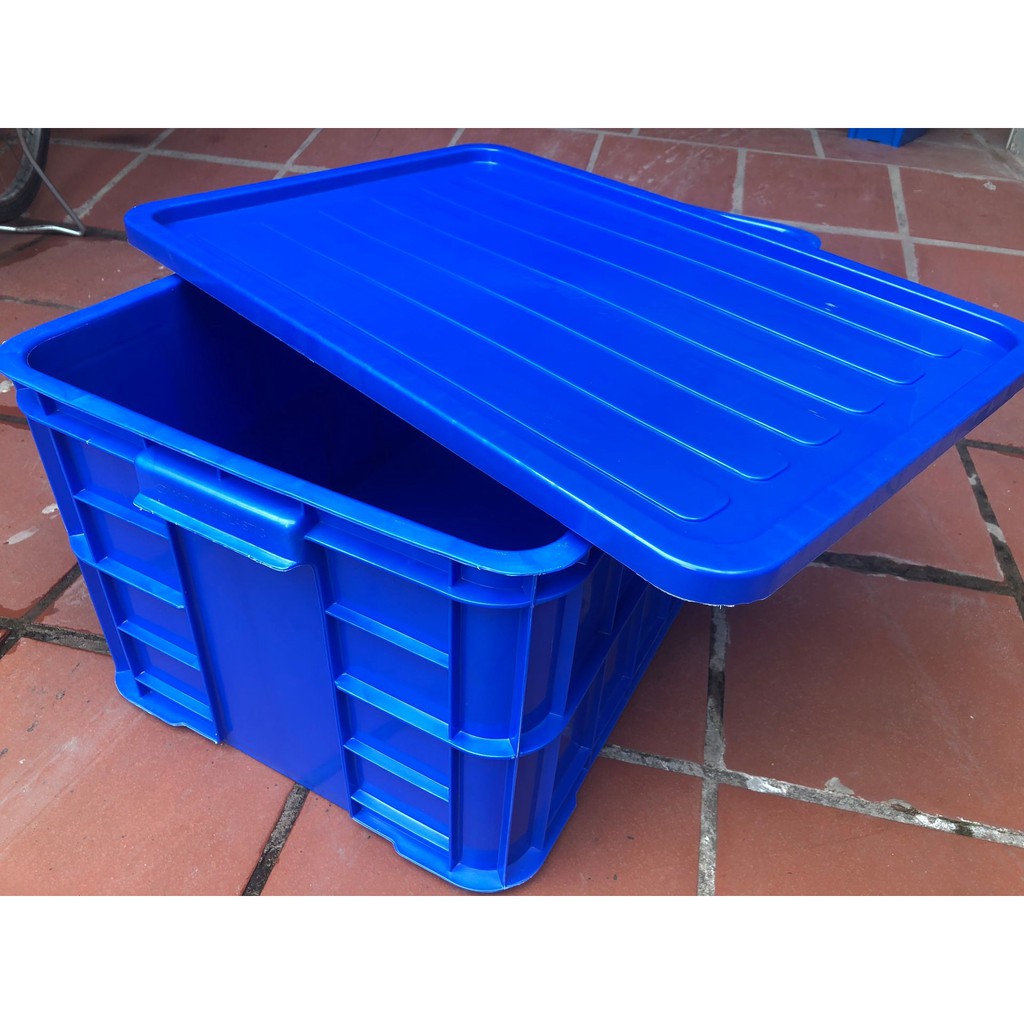 Thùng nhựa đặc Ha019 kèm nắp - Kt: 610x420x310 mm