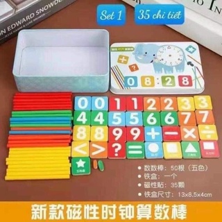 Bộ số và que tính hộp kẽm