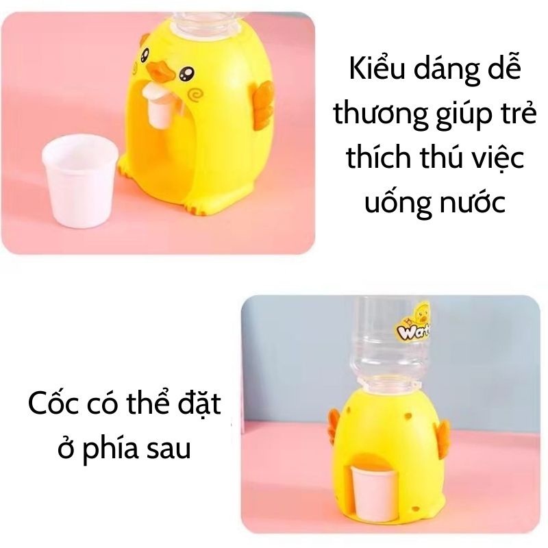 Máy rót nước mini tự động siêu độc đáo hình chú vịt vàng an toàn cho bé PAPAZUM D4.028