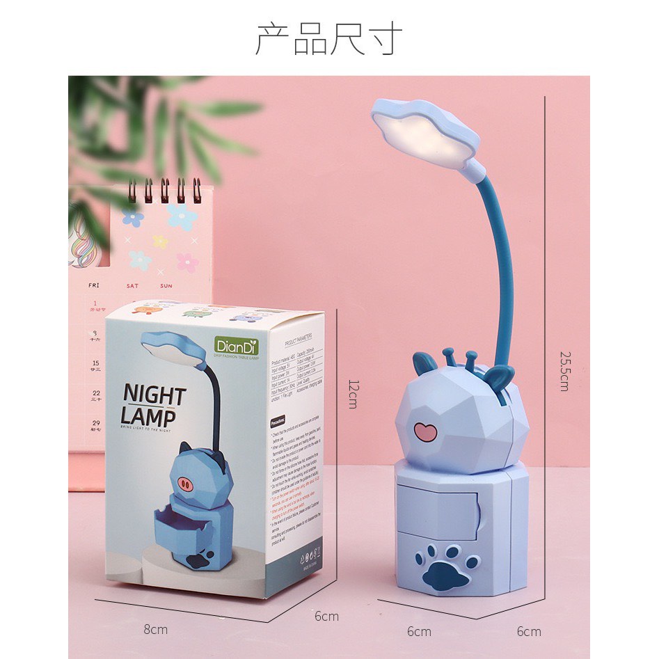 Đèn Đọc Sách Bảo Vệ Mắt Có Cổng Sạc Usb Họa Tiết Hoạt Hình Hộp