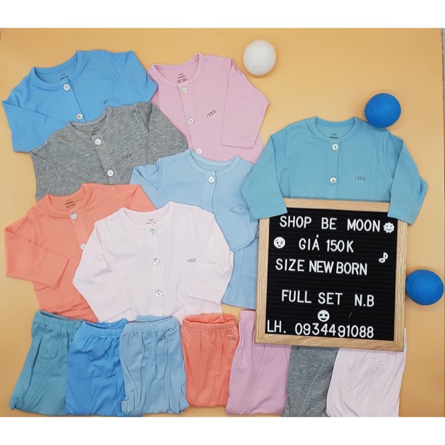 Bộ cài thẳng dài petit Nous Newborn