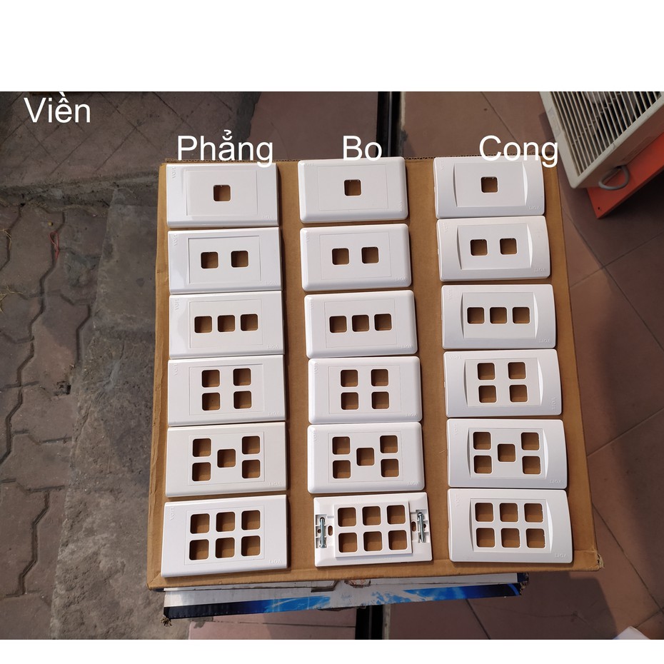 MẶT CÔNG TẮC  TỪ 1-6L Ỗ VUÔNG  LiOA