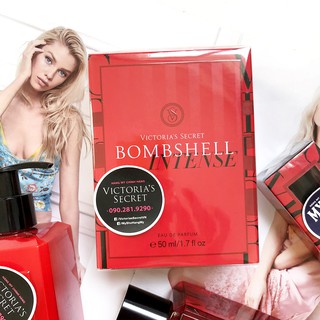(Bill Mỹ 50mL) Nước hoa Bombshell Intense (chai đỏ) hương Cherry tươi, Hoa mẫu đơn đỏ và Vani - Victoria's Secret Mỹ