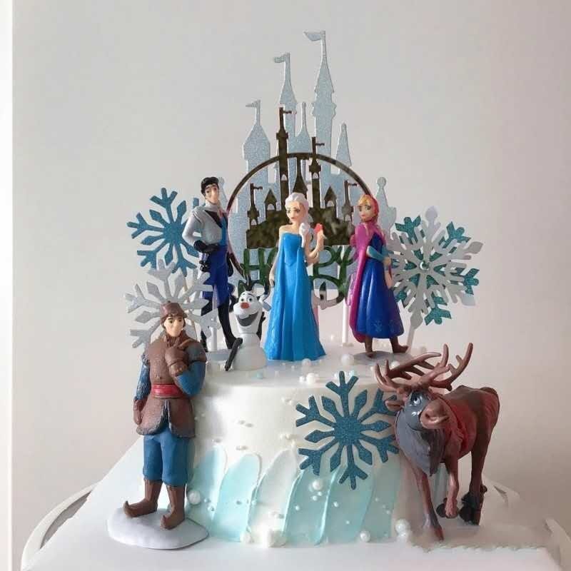 DISNEY Bộ 10 Que Cắm Trang Trí Bánh Kem Hình Công Chúa Elsa