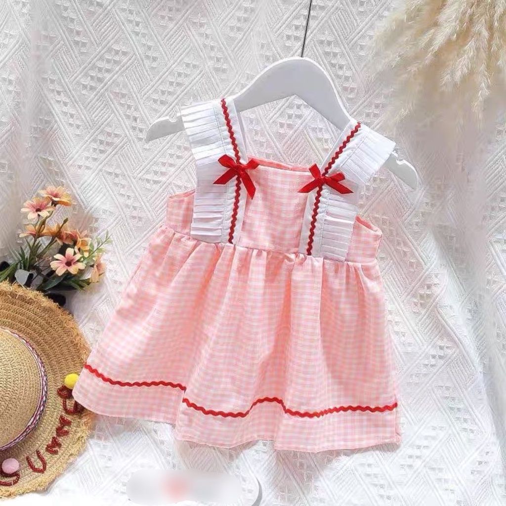 VAY44 - Váy bé gái, váy kẻ caro nhỏ cho bé gái từ 8-18kg, Richkid123