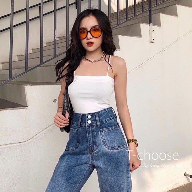 Áo 2 dây nhỏ sexxy cotton zip siêu dãn, Áo kiểu hai dây tôn dáng AS0079 - NhiNhi Shop