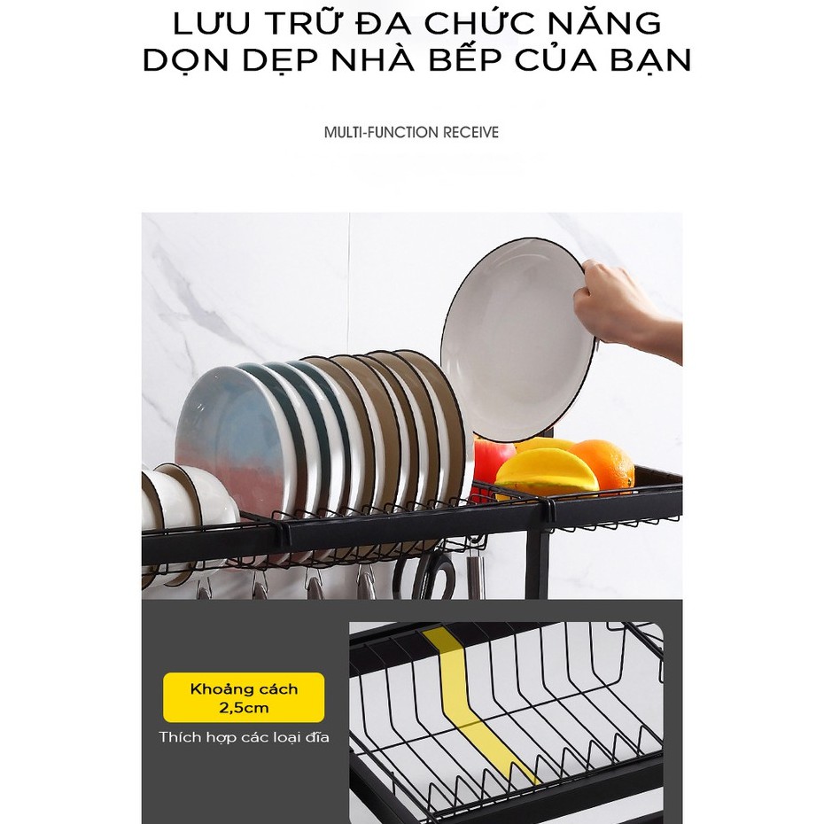 [ Rẻ nhất thị trường ] Kệ Chén Bát Trên Bồn Rửa 1 Tầng 95cm/122cm, Kệ Thép Chịu Lực KAVA