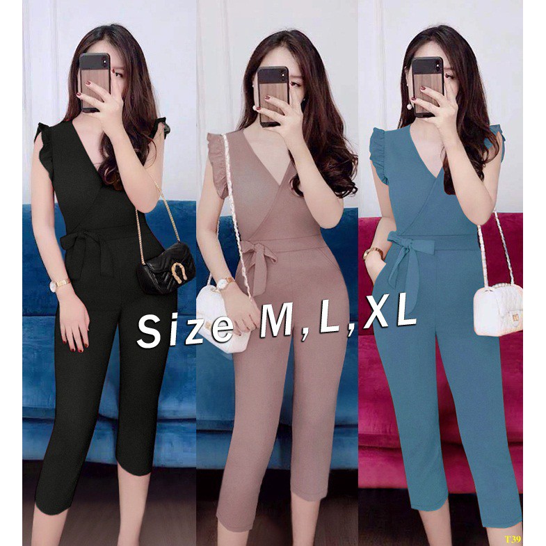Jumpsuit Lửng Tay Bèo Xinh Xắn