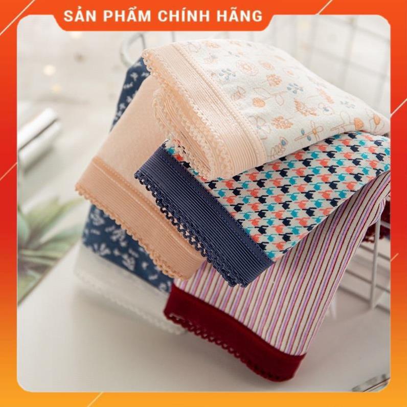 Quần Lót Nữ ❤️ Quần lót Nữ Cotton Cao Cấp Mềm Mịn Viền Ren Phối Họa Tiết Nổi Bật  0742