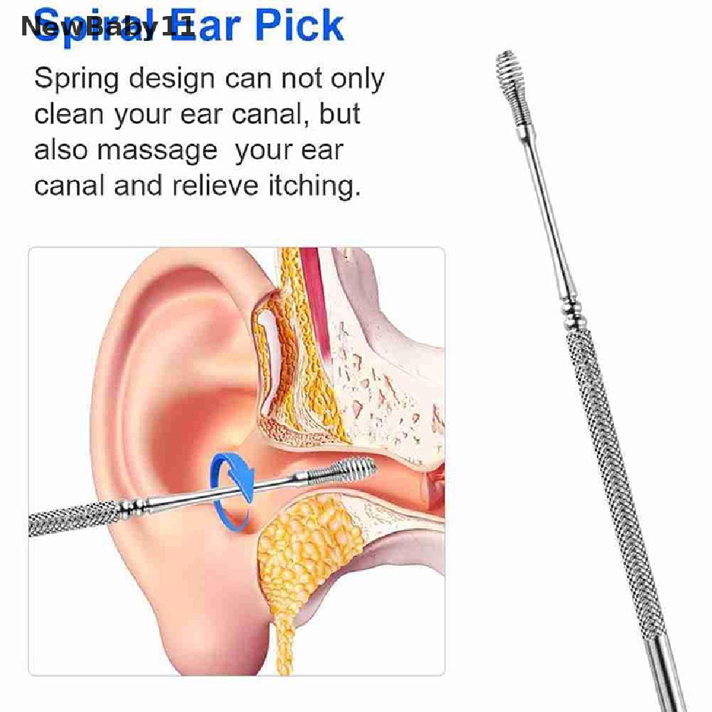 Dụng Cụ Lấy Ráy Tai Bằng Thép Không Gỉ Hình Xoắn Ốc