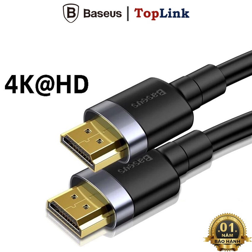 Cáp HDMI 4K 60Hz 18Gbps Siêu Bền Baseus Cafule HDMI Cable Hỗ Trợ Lên Đến 32 Kênh Âm Thanh - TopLink
