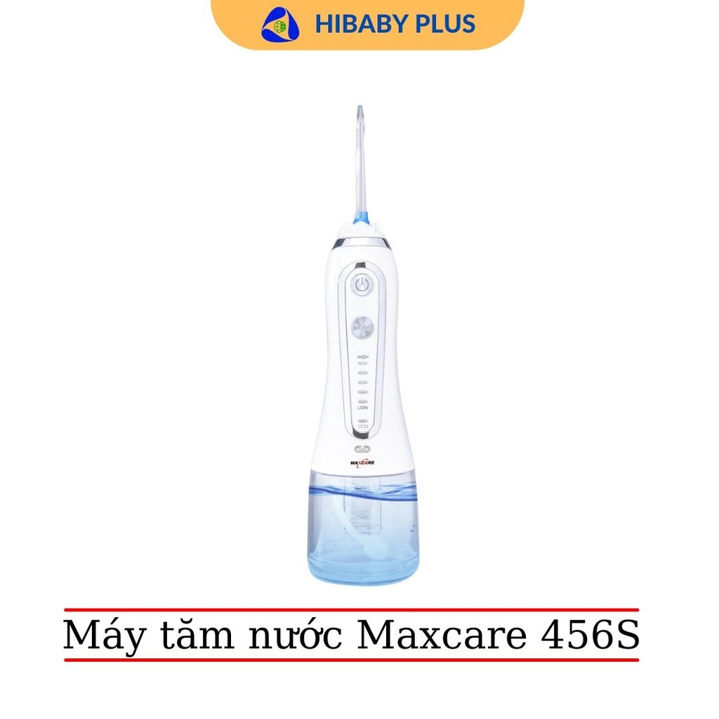 Máy tăm nước siêu âm Nhật Bản Maxcare 456Plus / 456S, vệ sinh răng miệng giúp răng chắc khỏe - Tặng cạo lưỡi Okamura