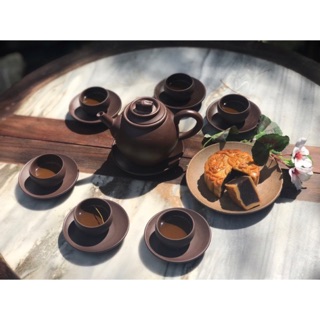 Bộ ấm chén gốm tử sa Bát Tràng hàng xuất dư