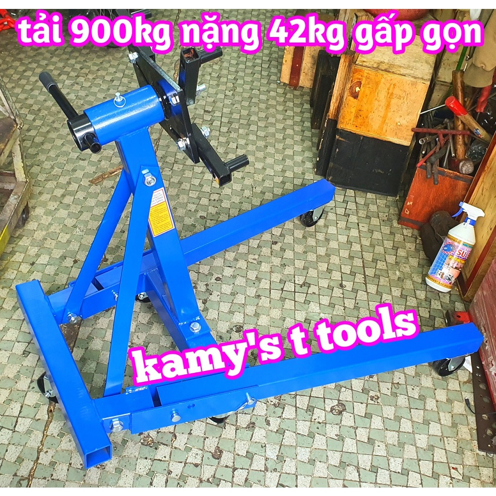 Giá đỡ treo tháo lắp máy động cơ 2000lbs 900kg xoay 360 độ gấp gọn được nặng 42kg không bao bì