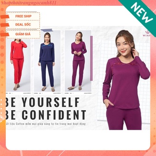 Bộ ngủ cotton thu đông Winny 22501