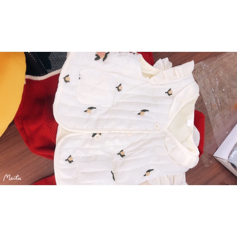 Aó khoác lông cừu cho bé gái, áo gile sẵn SZ 90