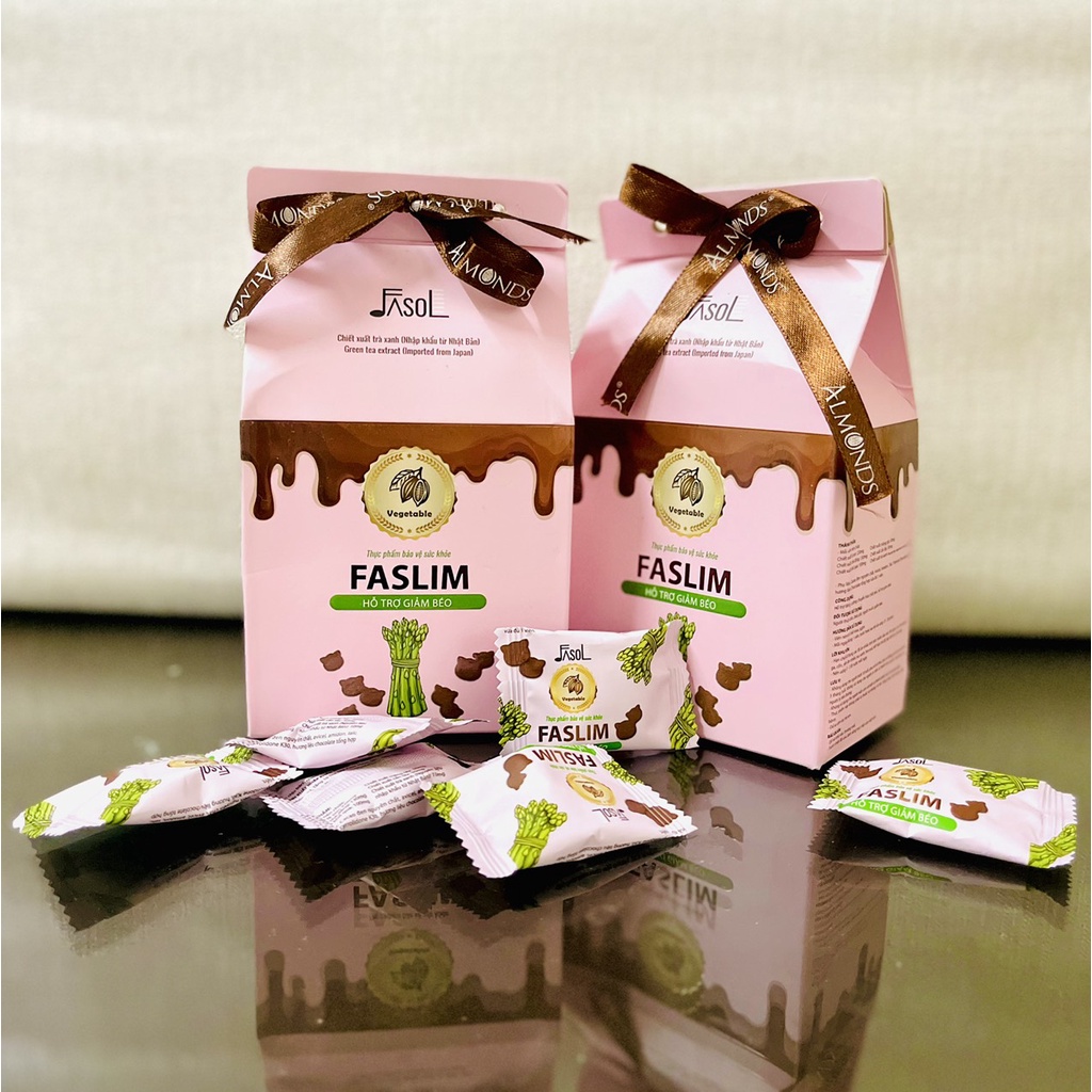 KẸO GIẢM CÂN FASLIM ALMONDS CHIẾT XUẤT MĂNG TÂY CẦN TÂY