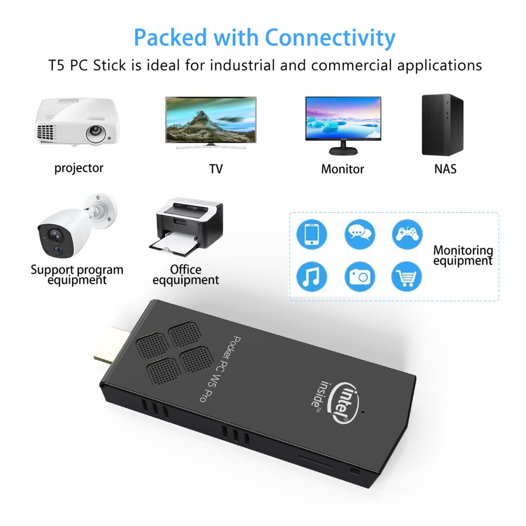 Máy tính Intel Pocket PC mini compute stick windows 10 64bit, Ram 2GB,CPU Z3735F 💻🖥 | BigBuy360 - bigbuy360.vn