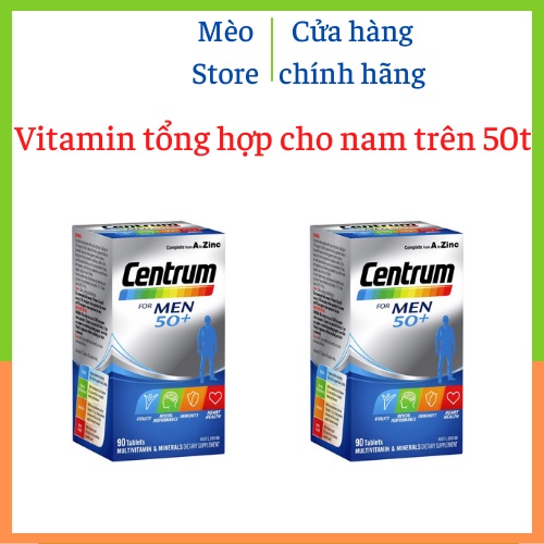 Vitamin tổng hợp dành cho nam giới trên 50 tuổi Centrum for men 50+ hộp 90 viên- Hàng nội địa Úc, có tem chemist